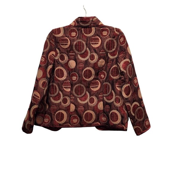 Kaktus Open Front Mandarin Collar Artsy Mixed Media Blazer Jacket, M - Picture 4 of 6